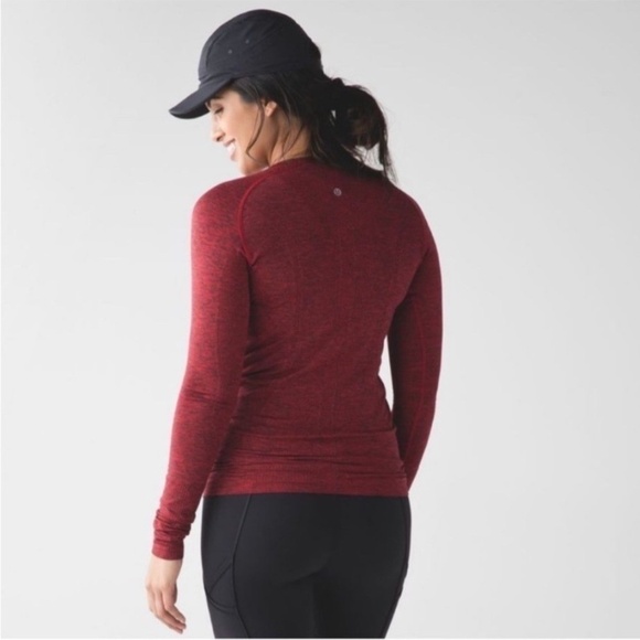 Lululemon Long Sleeve Swiftly Tech Women's Sz 6 Heathered Red Running Gym Yoga - Picture 4 of 13